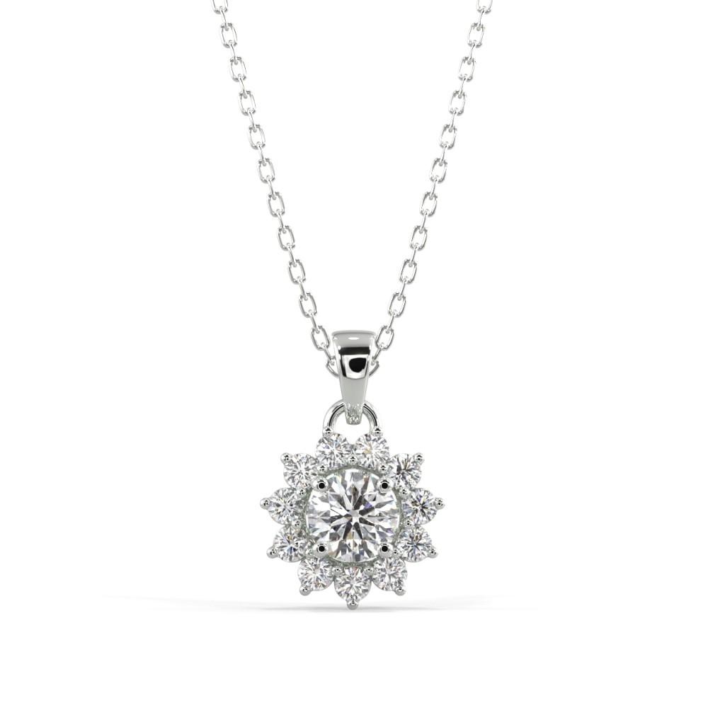 Starburst Diamond Pendant Necklace