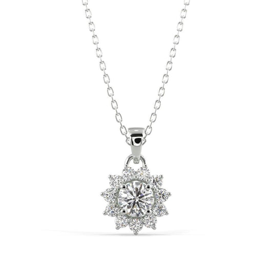 Starburst Diamond Pendant Necklace